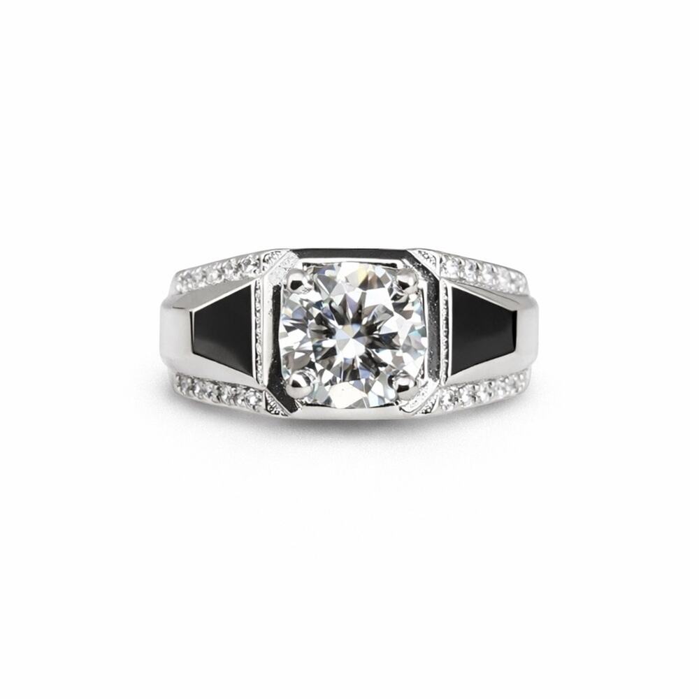 1 CT Moissanite Diamond Signet Style Ring - Picture 1 of 3